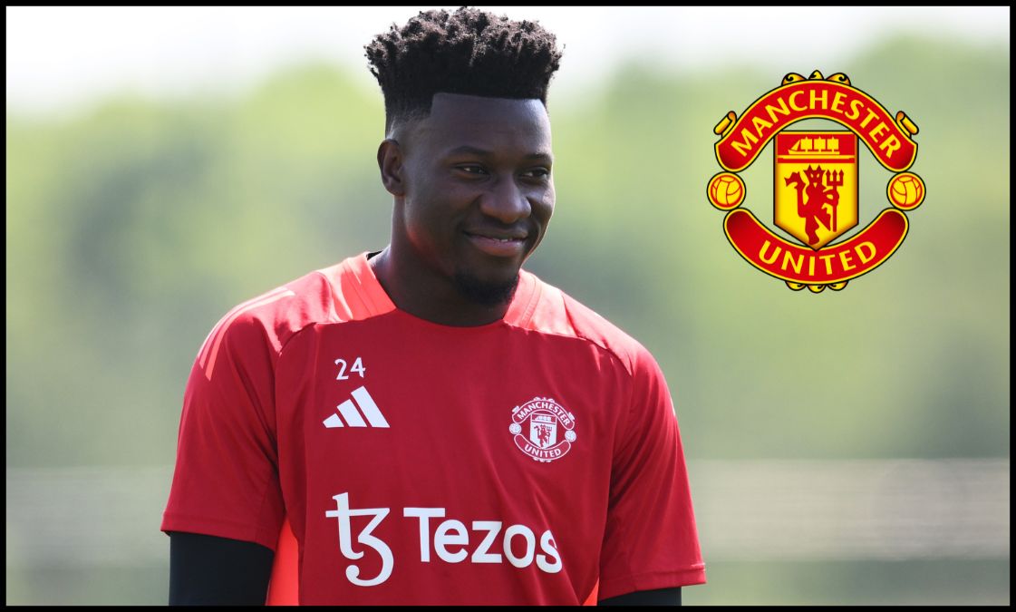 Andre Onana in Man Utd training