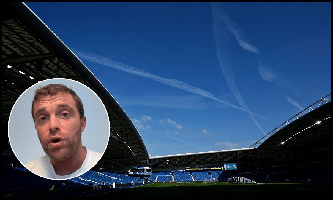 A general view inside an empty Amex Stadium.