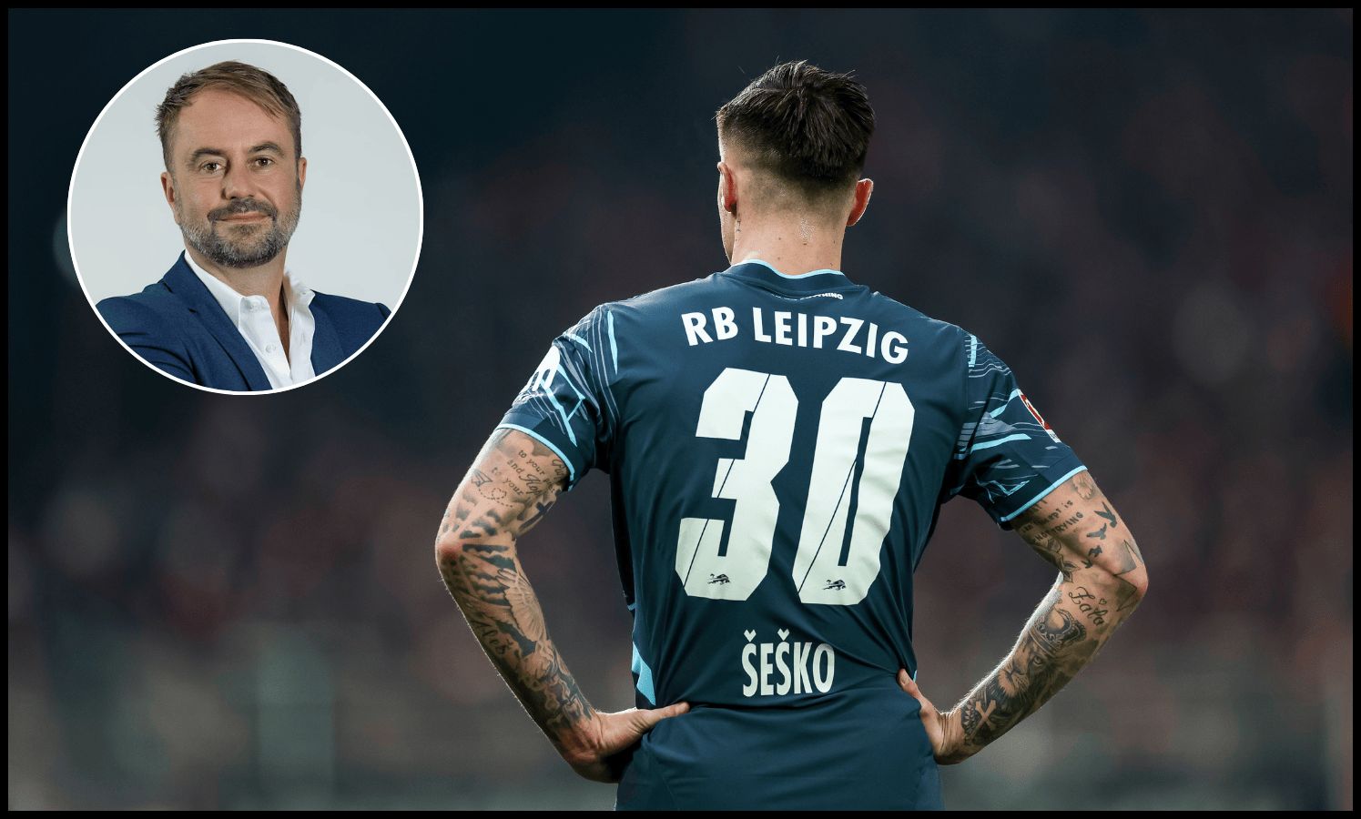 Benjamin Sesko’s shirt displays the number 30 while he plays for RB Leipzig.