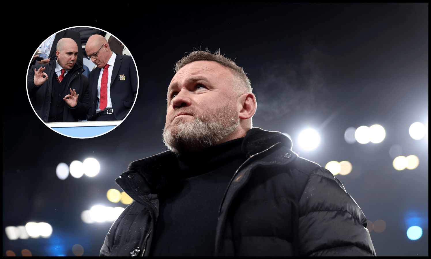 Wayne Rooney looks on while on punditry during Man City vs Real Madrid.