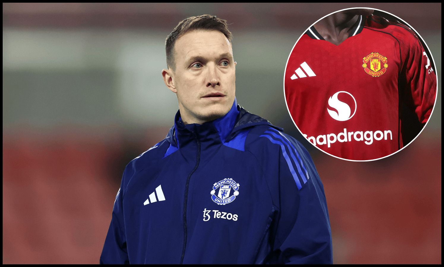 Phil Jones trains with Man United youngsters.