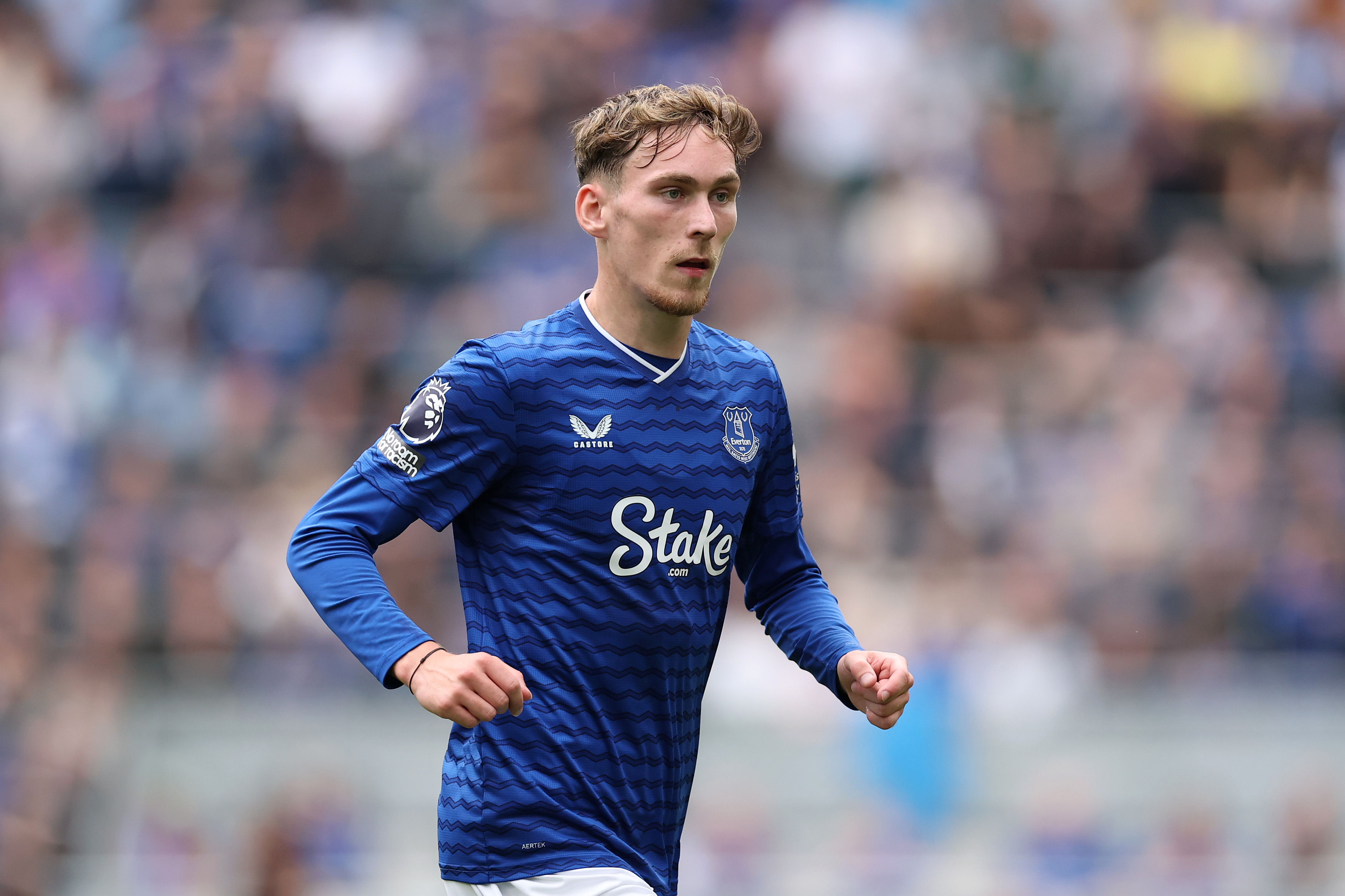 James Garner in action for Everton.