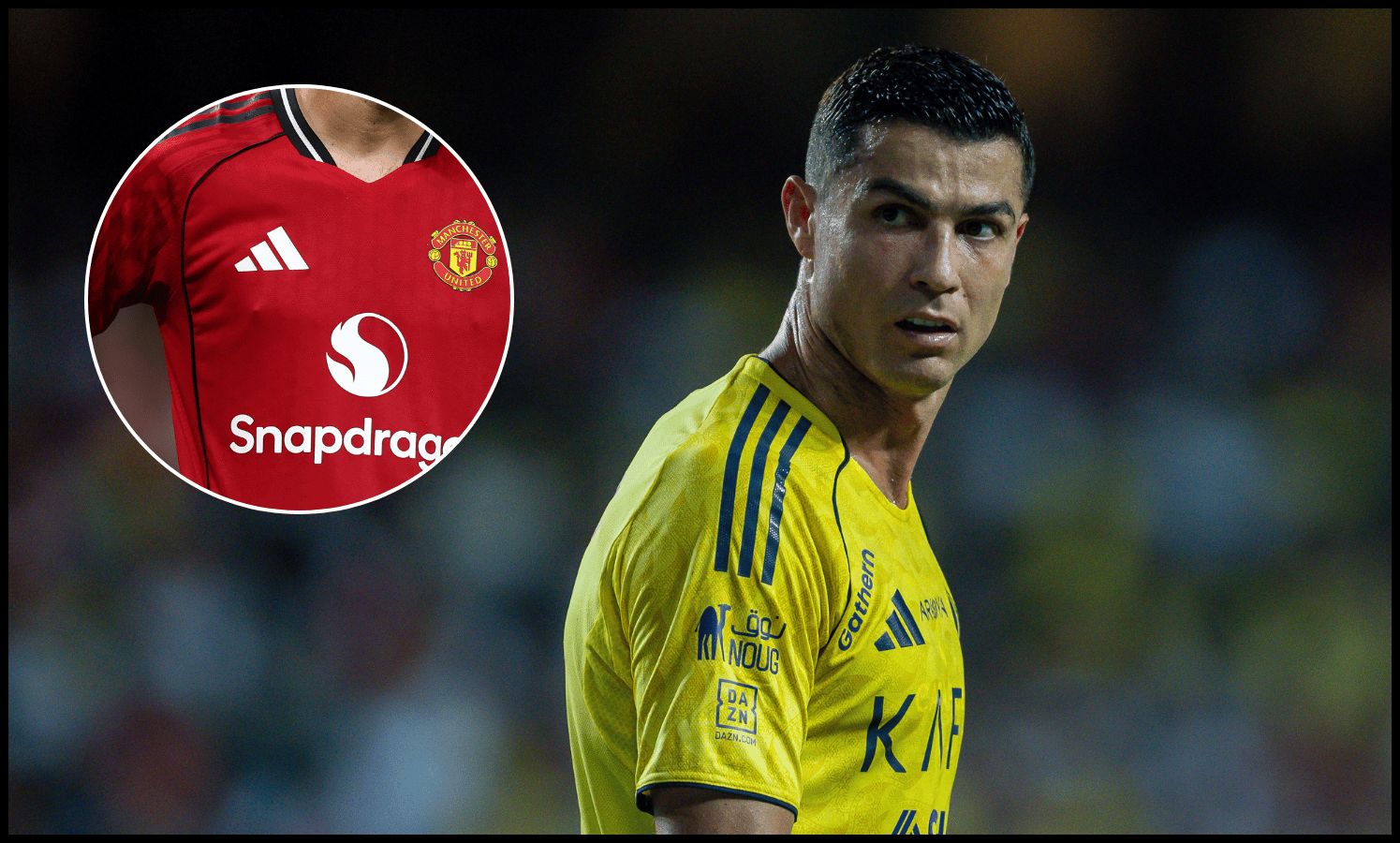 Cristiano Ronaldo aparece em ação pelo Al Nassr.