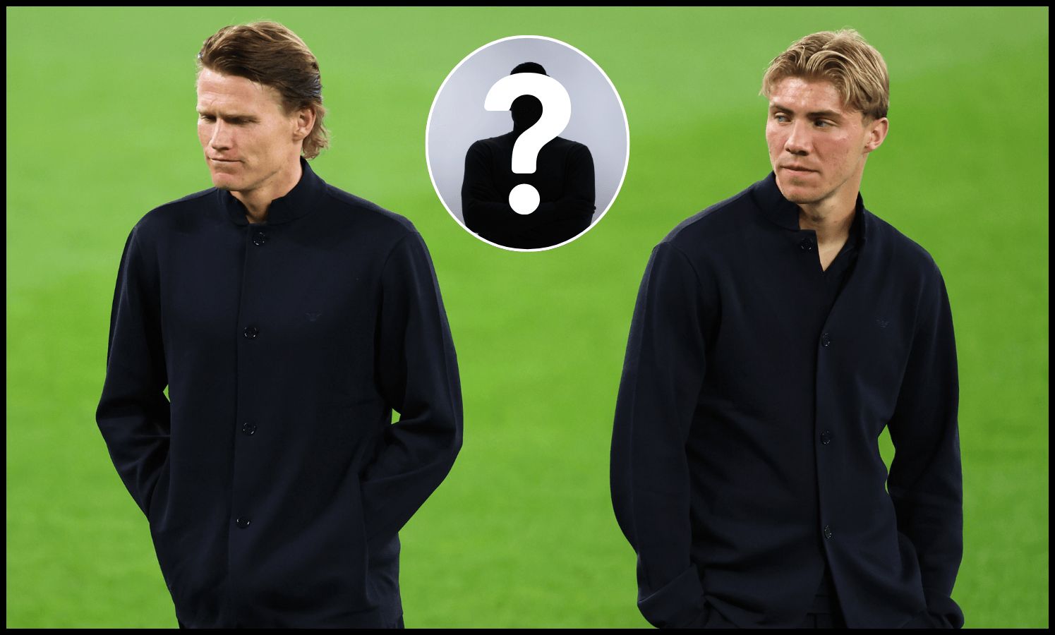 Scott McTominay and Rasmus Hojlund check out the Etihad pitch before Napoli play Man City.