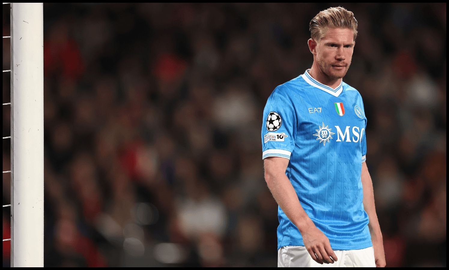 Kevin De Bruyne looks on while in action for Napoli.