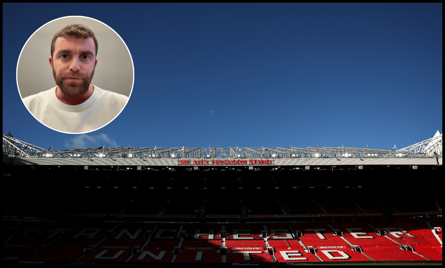 A general view inside an empty Old Trafford.