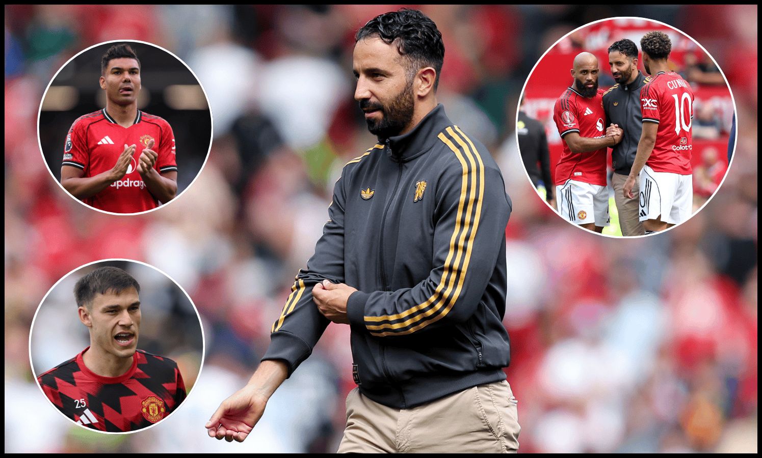 Ruben Amorim reacts after Man United’s pre-season win over Fiorentina.