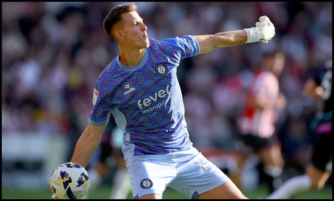 Radek Vitek in action for Bristol