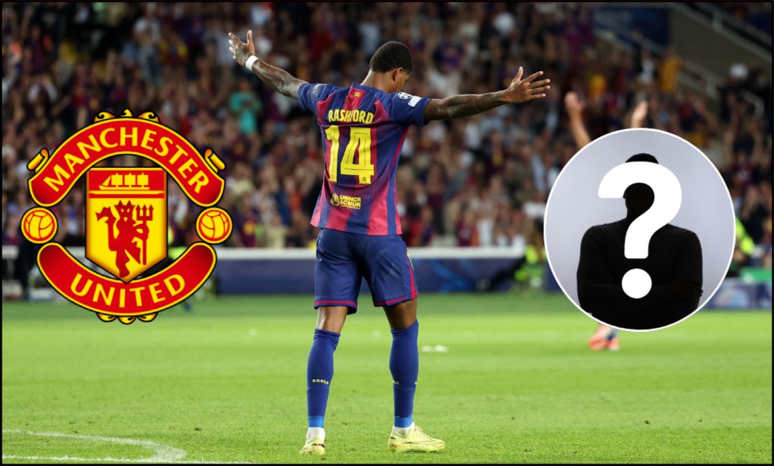 Marcus Rashford celebrates scoring for Barcelona