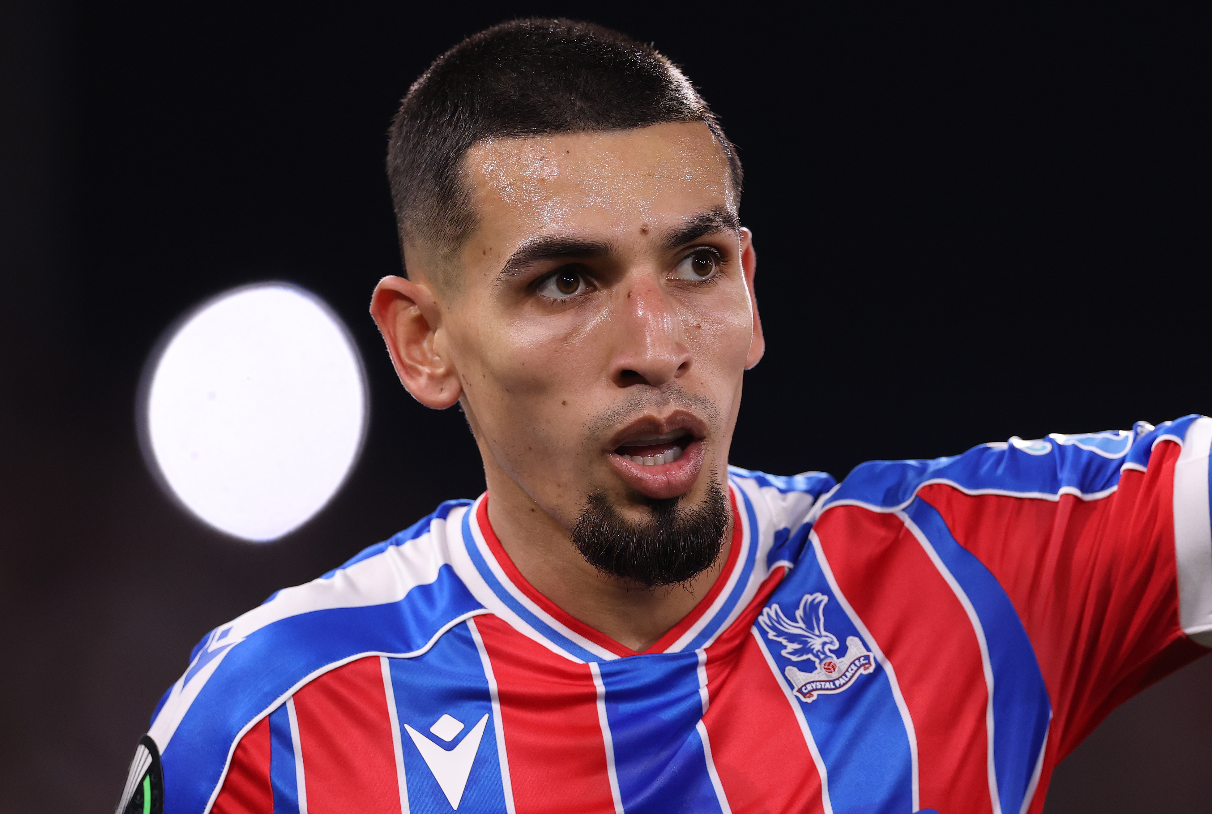 Daniel Munoz reacts while in action for Crystal Palace.