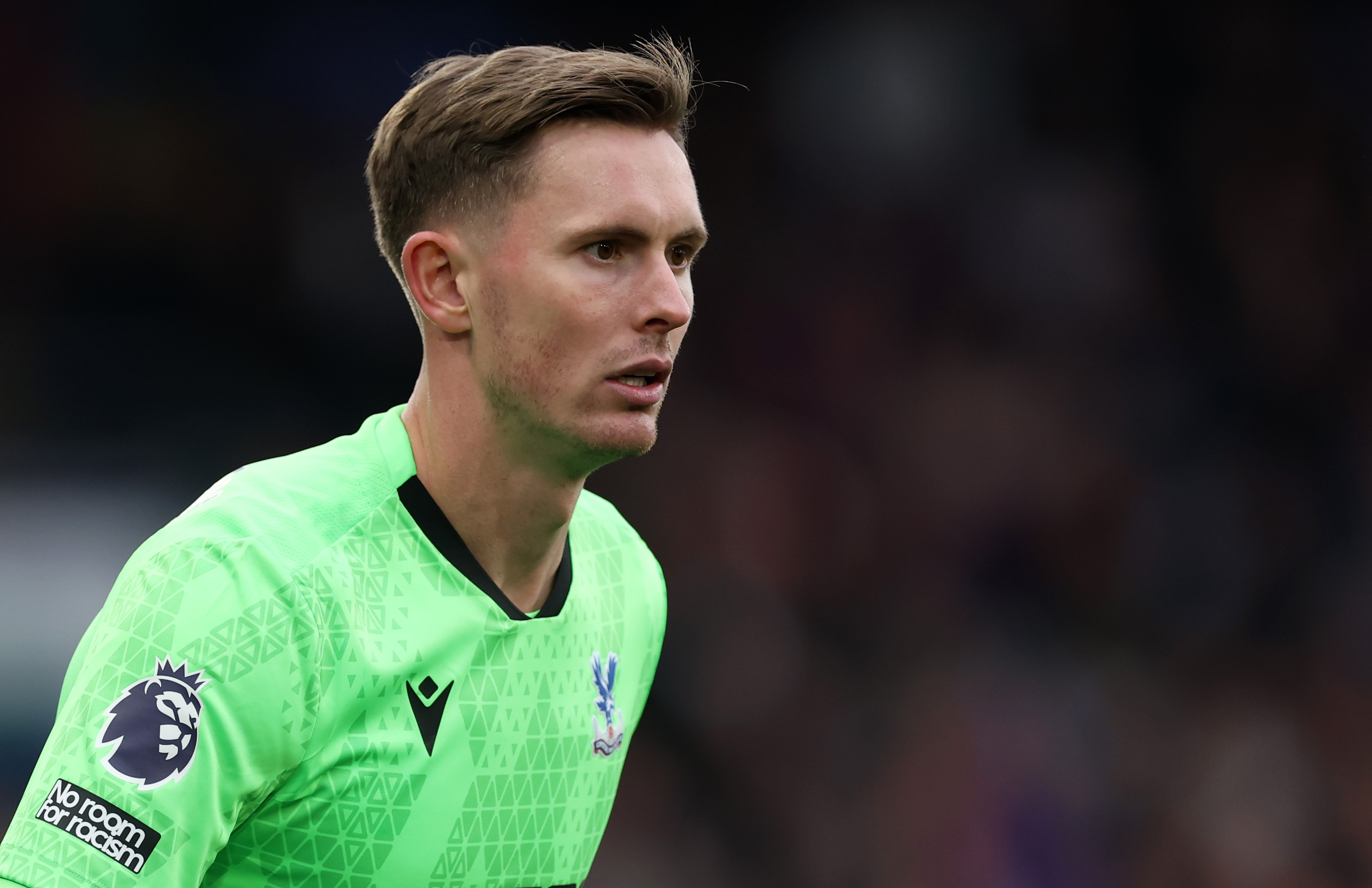 Dean Henderson looks o while in action for Crystal Palace.