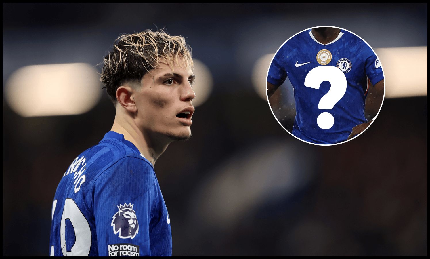 Alejandro Garnacho looks on while in action for Chelsea.