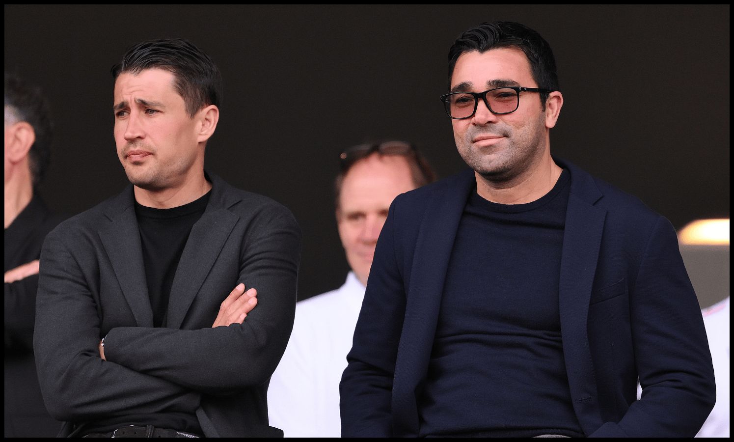 Barcelona director Deco waches on from the stands.