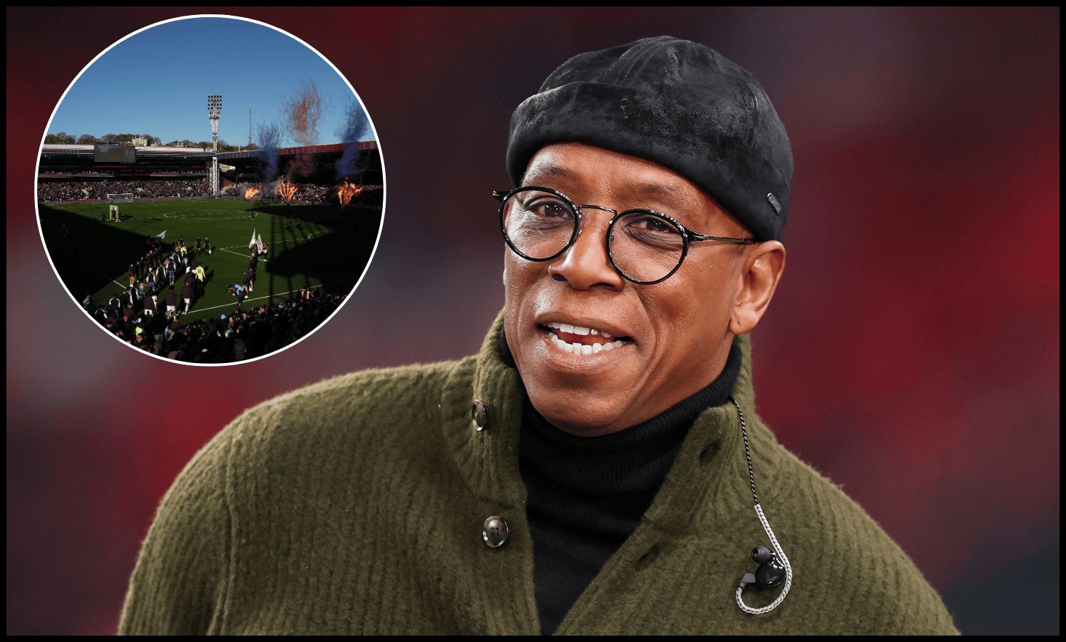 Ian Wright talks while on punditry for ITV.