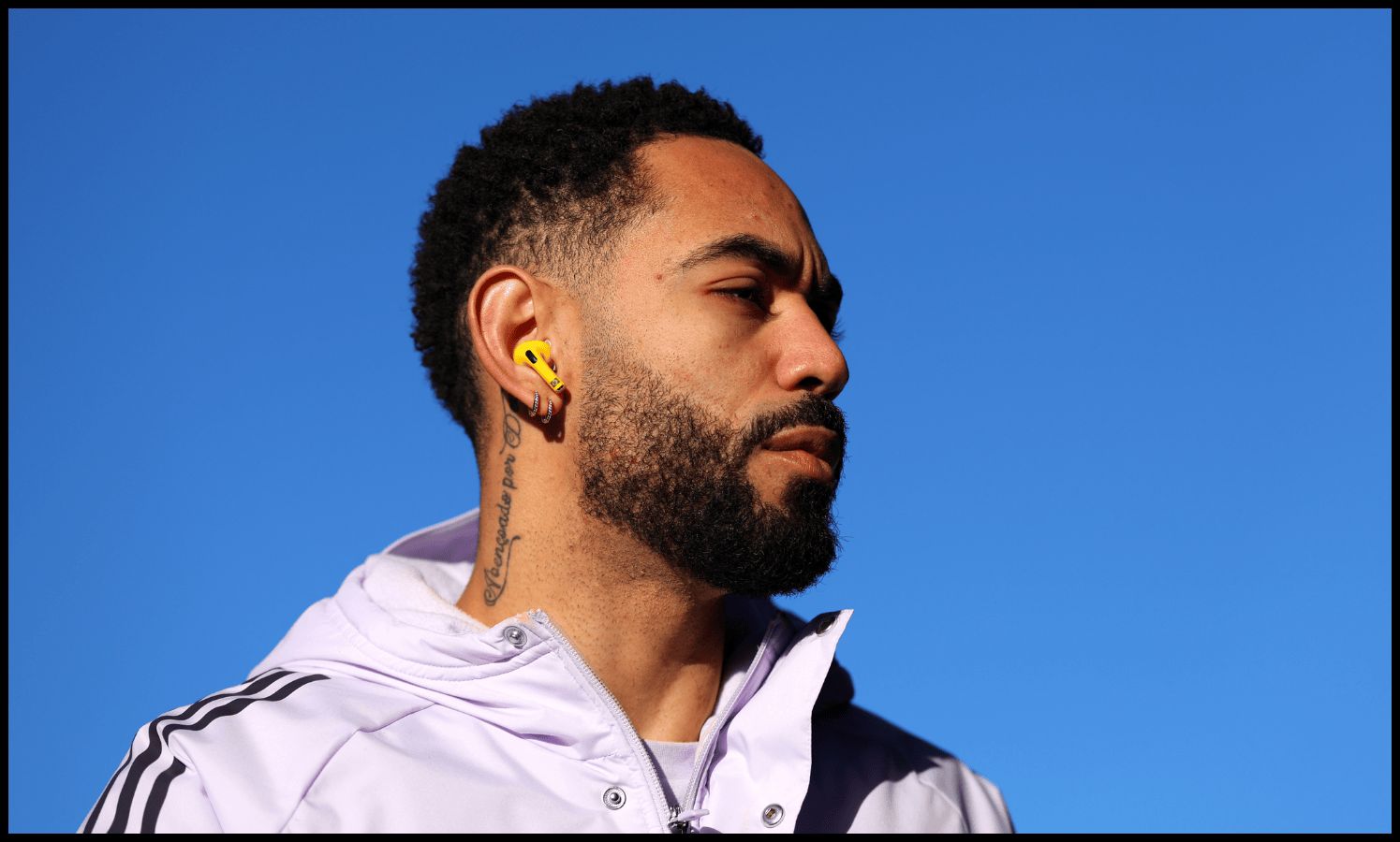 Matheus Cunha looks on as he arrives at Elland Road.