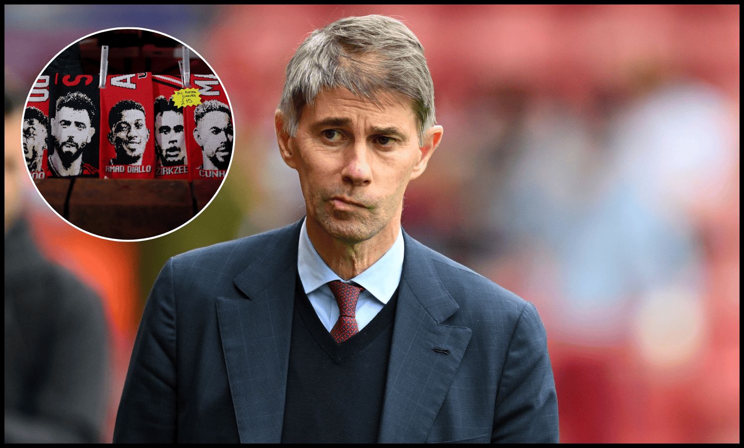WALSALL, ENGLAND - AUGUST 06: Frederic Massara, Sporting Director of AS Roma, looks on prior to the pre-season friendly match between Aston Villa and AS Roma at Pallet-Track Bescot Stadium on August 06, 2025 in Walsall, England