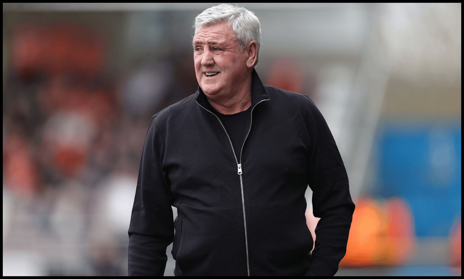 NORTHAMPTON, ENGLAND - MARCH 22: Blackpool manager Steve Bruce looks on during the Sky Bet League One match between Northampton Town FC and Blackpool FC at Sixfields on March 22, 2025 in Northampton, England.