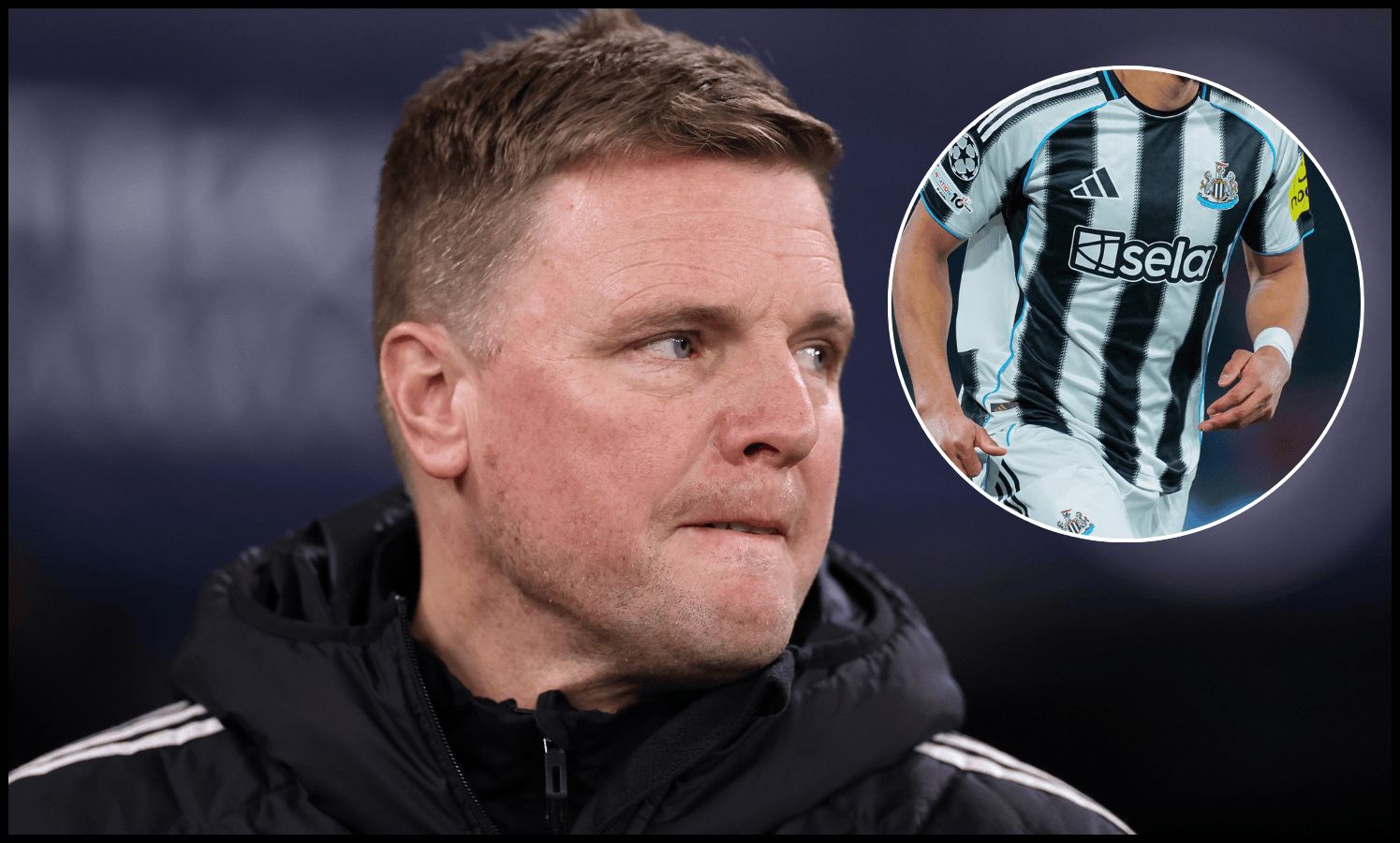 Eddie Howe looks on before kick-off at St. James’ Park.