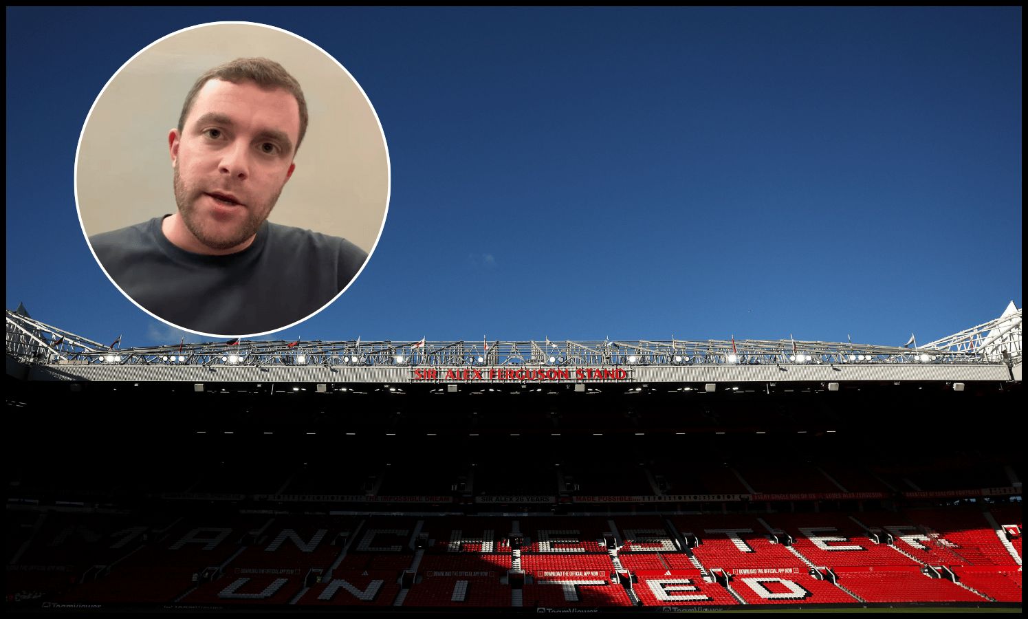 A general view inside an empty Old Trafford.