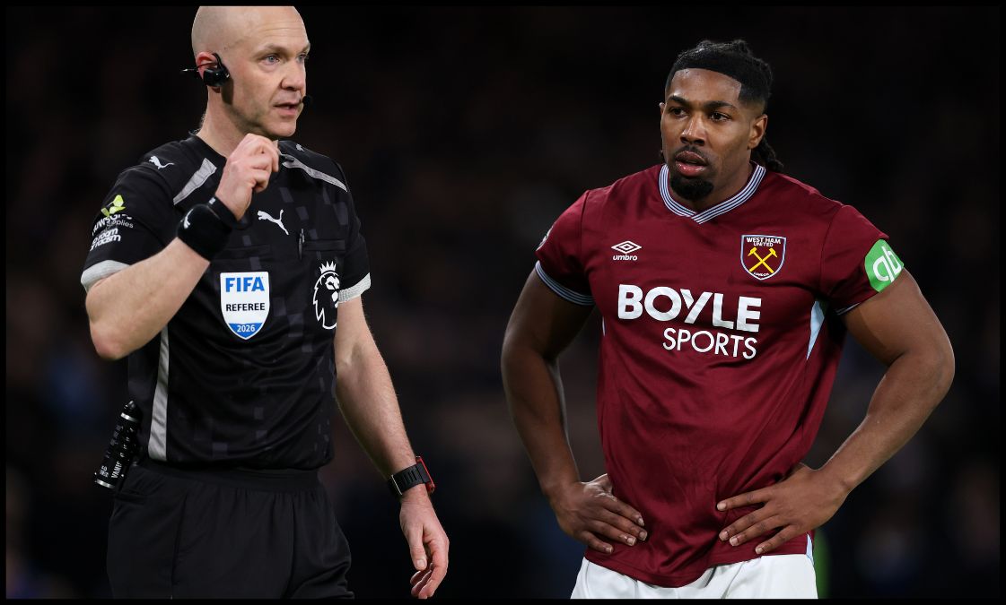 Adama Traore waiting for the referee's decision