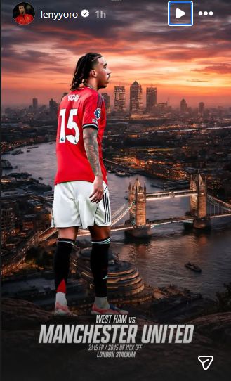 Leny Yoro's Instagram story