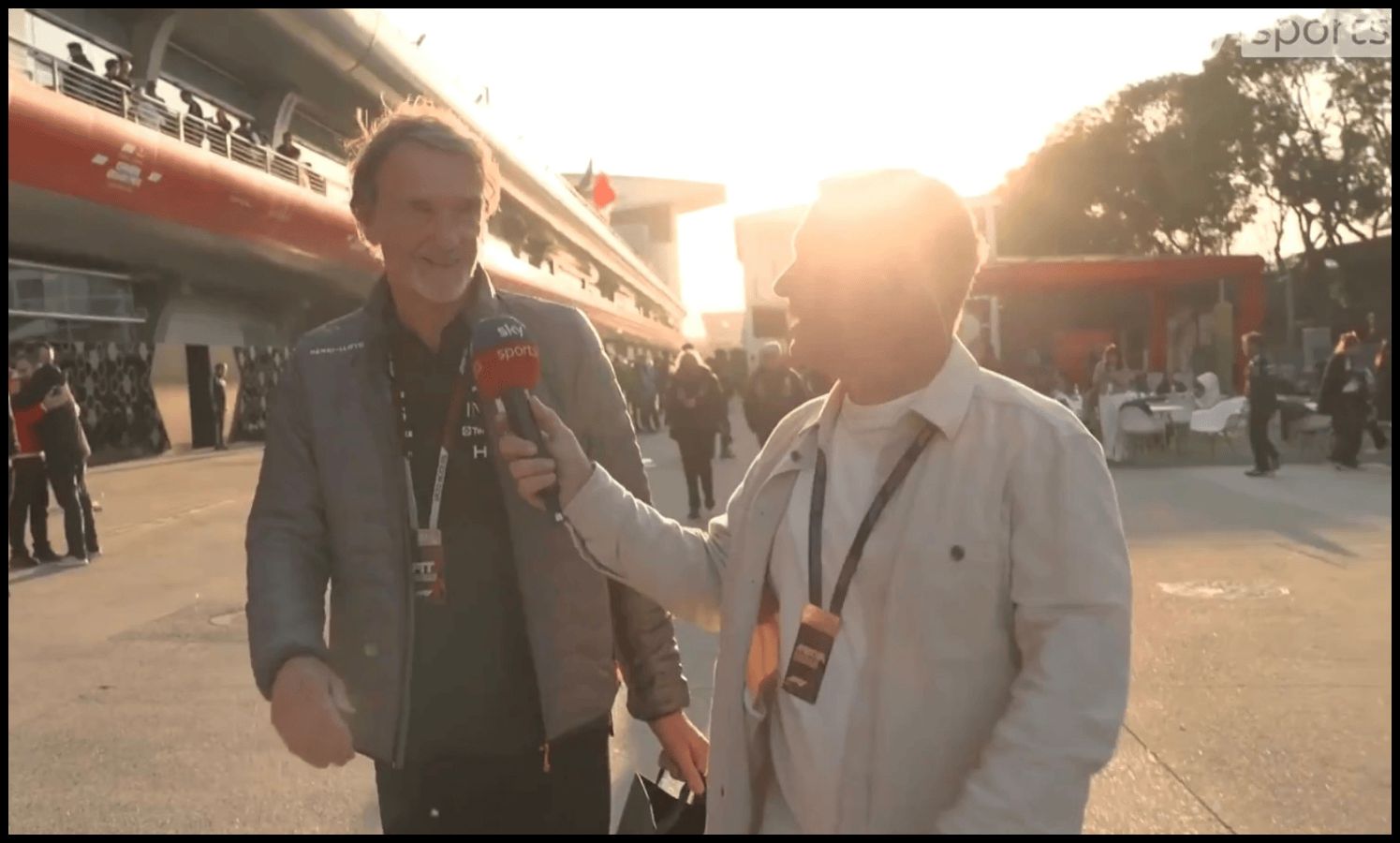 Sir Jim Ratcliffe is interviewed by Sky Sports.