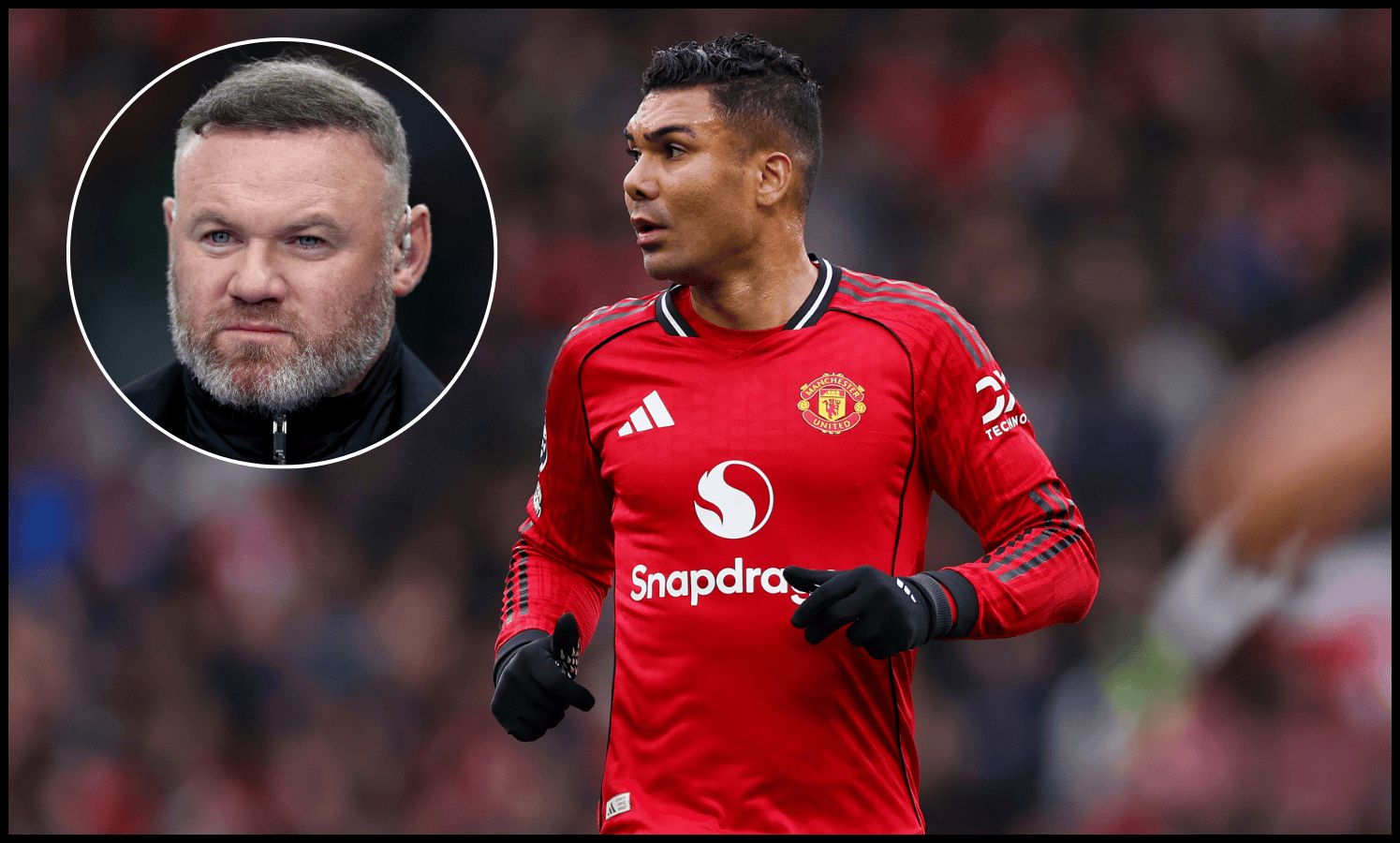 MANCHESTER, ENGLAND - MARCH 15: Casemiro of Manchester United looks on during the Premier League match between Manchester United and Aston Villa at Old Trafford on March 15, 2026 in Manchester, England