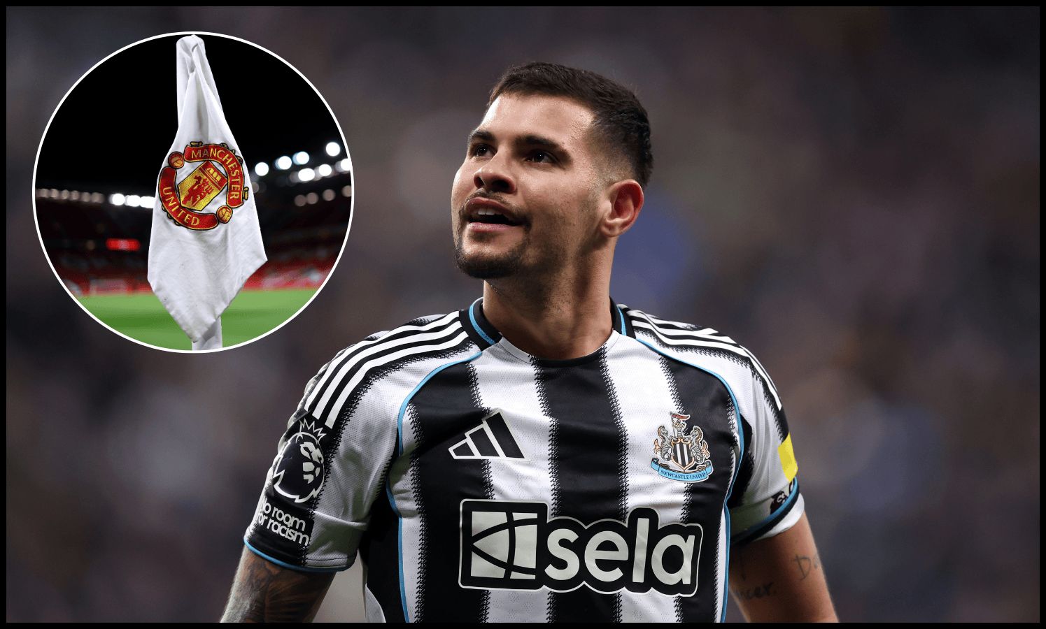 NEWCASTLE UPON TYNE, ENGLAND - JANUARY 07: Bruno Guimaraes of Newcastle United reacts during the Premier League match between Newcastle United and Leeds United at St James' Park on January 07, 2026 in Newcastle upon Tyne, England
