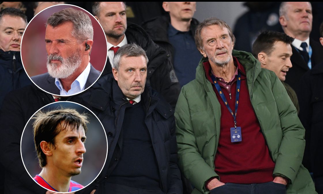 Sir Jim Ratcliffe with Man Utd Technical Director Jason Wilcox in the stands