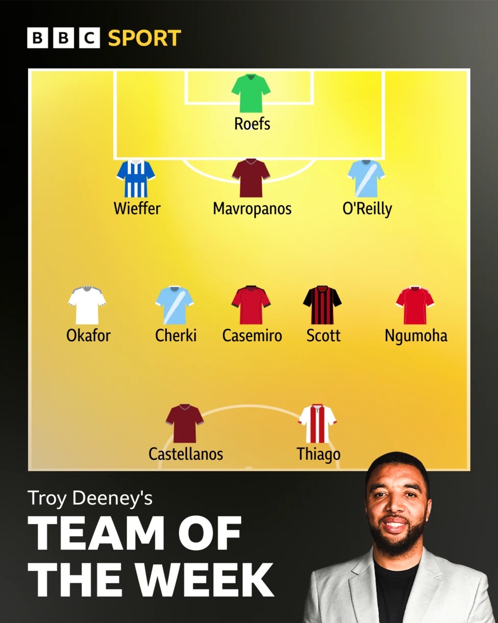 Casemiro in BBC’s Team of the Week