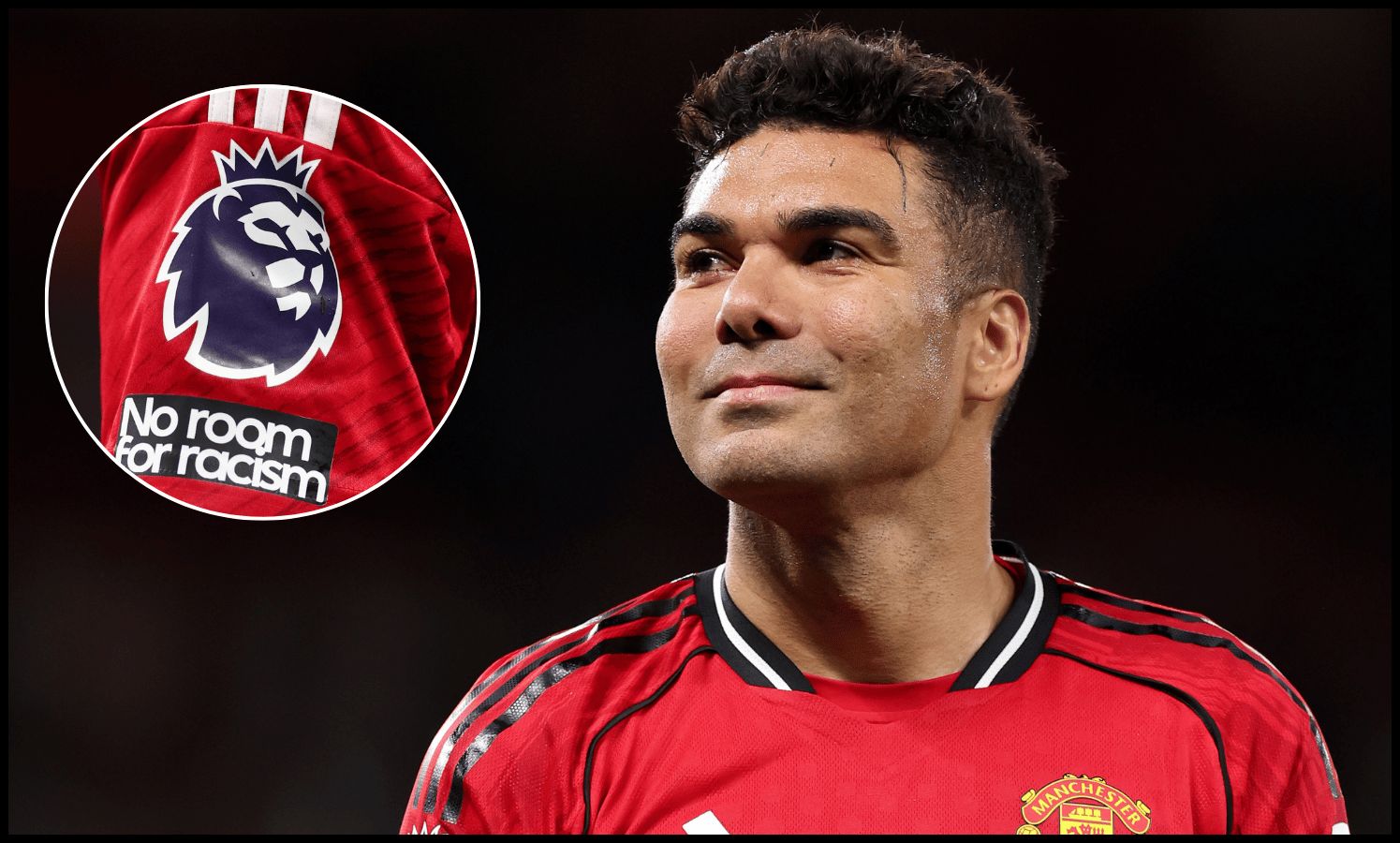MANCHESTER, ENGLAND - APRIL 27: Casemiro of Manchester United reacts following the Premier League match between Manchester United and Brentford at Old Trafford on April 27, 2026 in Manchester, England.