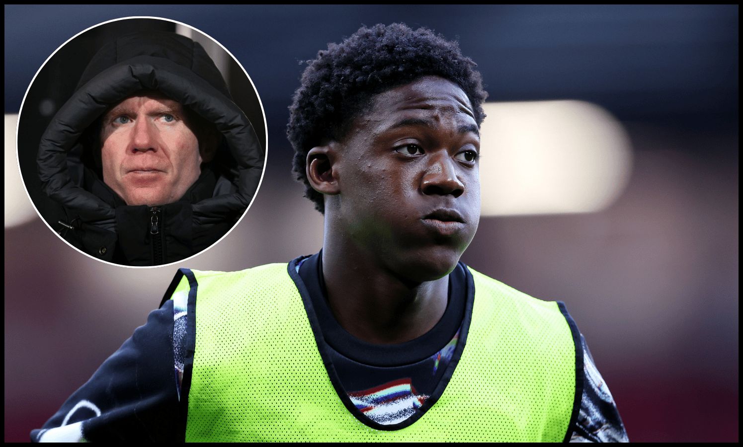 MANCHESTER, ENGLAND - APRIL 27: Kobbie Mainoo of Manchester United looks on during the warm up prior to the Premier League match between Manchester United and Brentford at Old Trafford on April 27, 2026 in Manchester, England.